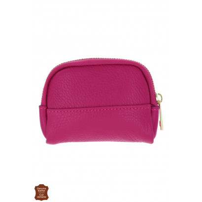 LEATHER PURSE IN SOLID COLOR