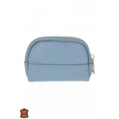 LEATHER PURSE IN SOLID COLOR