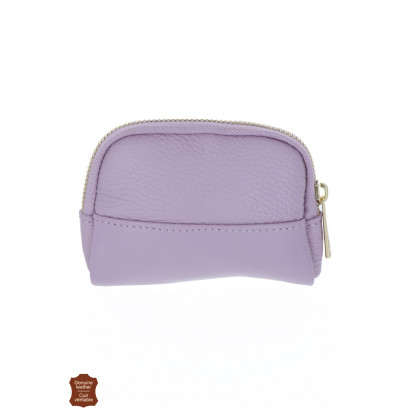 LEATHER PURSE IN SOLID COLOR