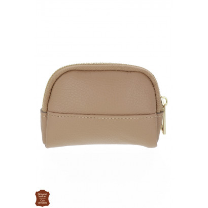 LEATHER PURSE IN SOLID COLOR