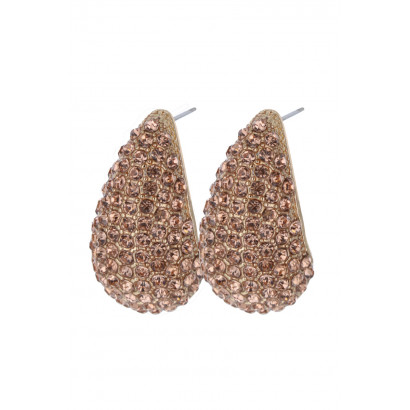 BOUCLES D'OREILLES FORME DE GOUTTE ET STRASS