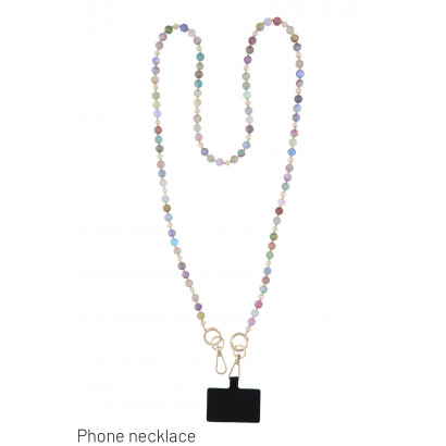 PHONE NECKLACE WITH MULTI BEADS