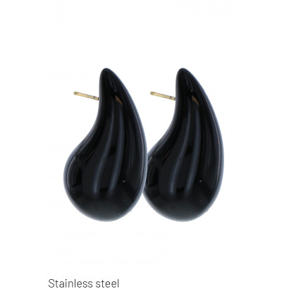 STEEL EARRING DROP SHAPE IN RESIN