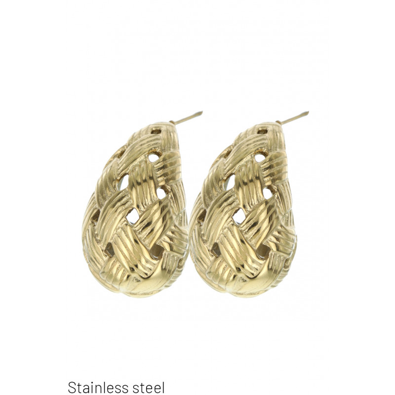 STEEL EARRING DROP SHAPE STRUCTURED