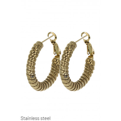 STEEL HOOP EARRINGS WITH LAYERS