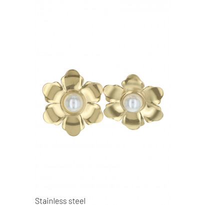 STEEL EARRING FLOWER SHAPE...