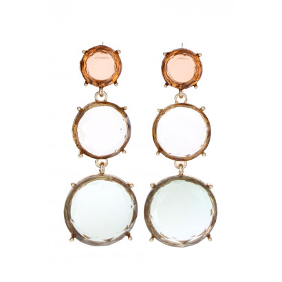 EARRINGS ROUND SHAPE COLORED TRANSPARENT RESIN