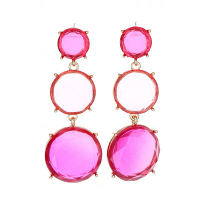 EARRINGS ROUND SHAPE COLORED TRANSPARENT RESIN