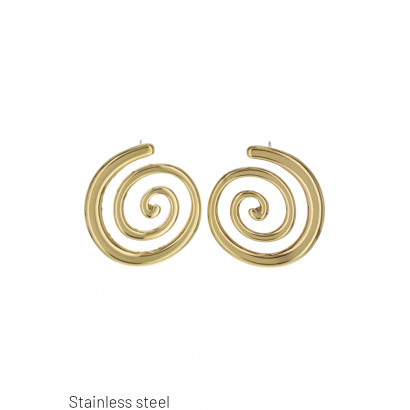 BOUCLES D'OREILLES ACIER FORME SPIRALE