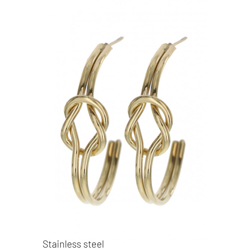 STEEL EARRING ROUND SHAPE WITH KNOT