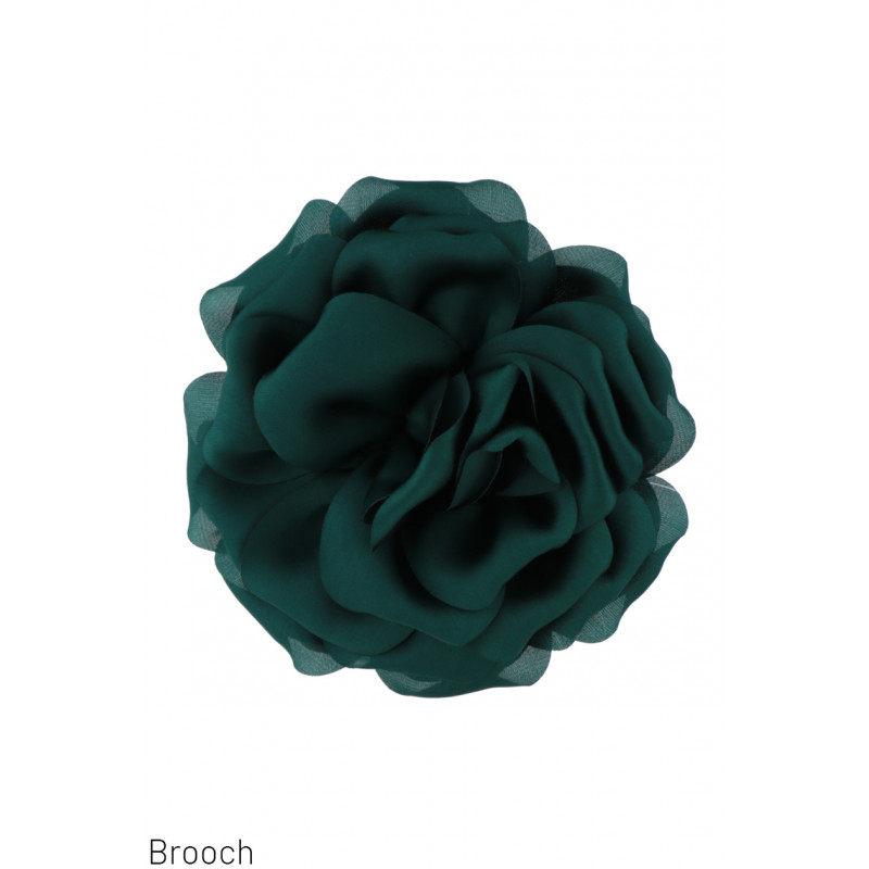 BROOCH WITH FABRIC FLOWER SHAPE