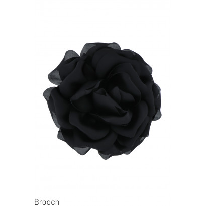 BROOCH WITH FABRIC FLOWER SHAPE