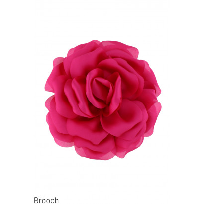 BROOCH WITH FABRIC FLOWER SHAPE