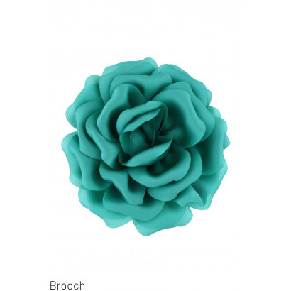 BROOCH WITH FABRIC FLOWER SHAPE