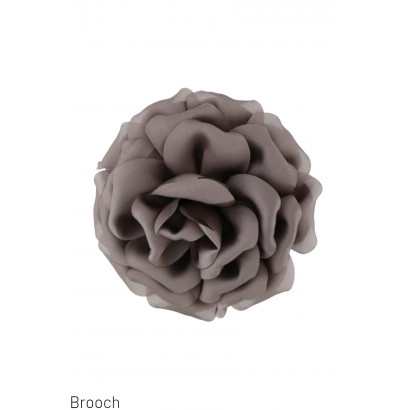 BROOCH WITH FABRIC FLOWER SHAPE