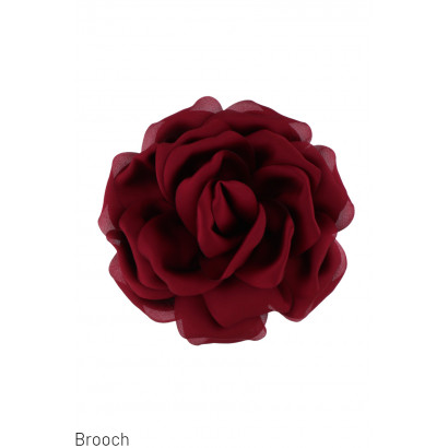 BROOCH WITH FABRIC FLOWER SHAPE