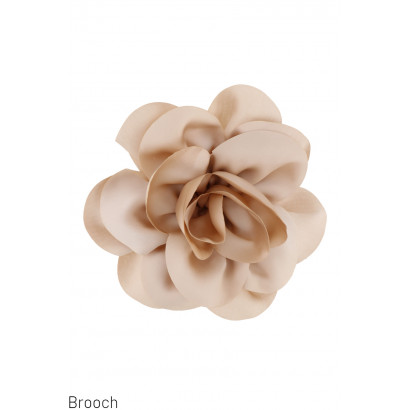 BROOCH WITH FABRIC FLOWER SHAPE