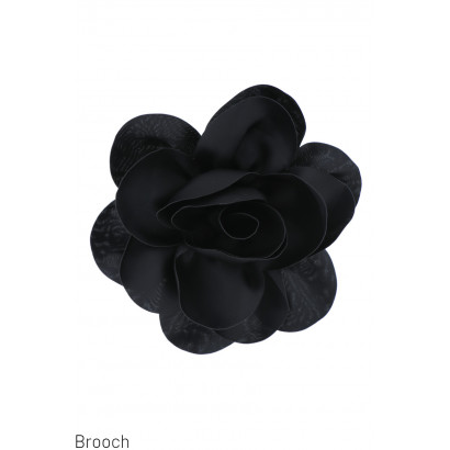 BROOCH WITH FABRIC FLOWER SHAPE