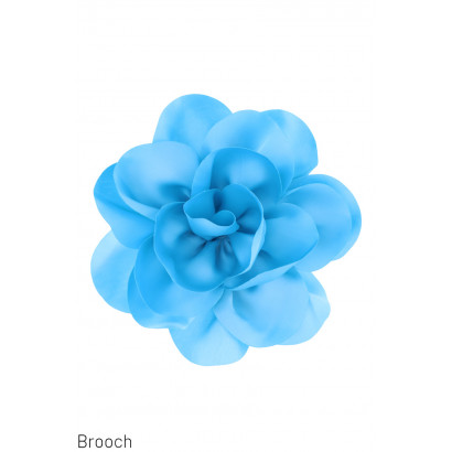 BROOCH WITH FABRIC FLOWER SHAPE