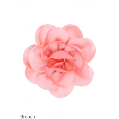 BROOCH WITH FABRIC FLOWER SHAPE