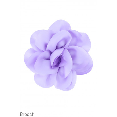 BROOCH WITH FABRIC FLOWER SHAPE