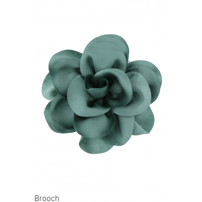 BROOCH WITH FABRIC FLOWER SHAPE