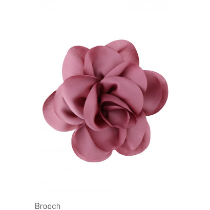 BROOCH WITH FABRIC FLOWER SHAPE