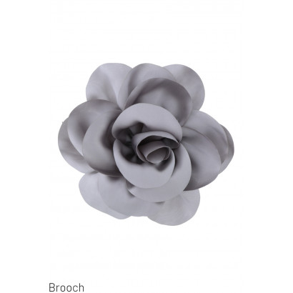 BROOCH WITH FABRIC FLOWER SHAPE