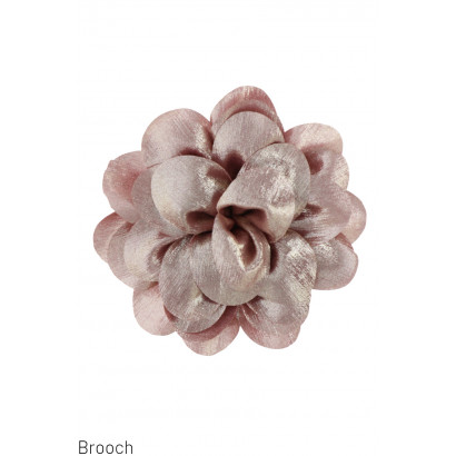 BROCHE MET STOFFEN BLOEM VORM EN GOUD