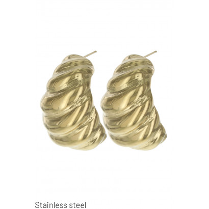 STEEL EARRING DROP SHAPE WITH STRIPES