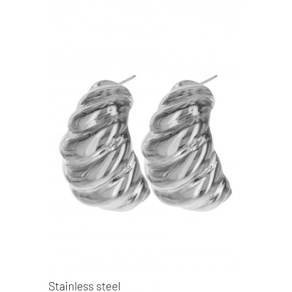 STEEL EARRING DROP SHAPE WITH STRIPES