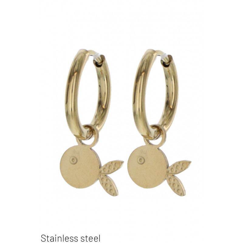 EARRIN. ST. STEEL PADLOCK FISH SHAPE