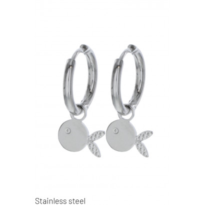 EARRIN. ST. STEEL PADLOCK FISH SHAPE