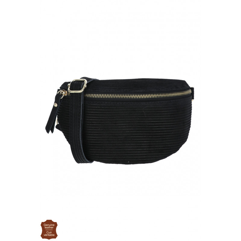 ADELIA, STRIPED SUEDE WAIST BAG