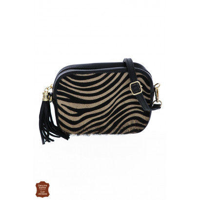 FANI, LEATHER BAG WITH ANIMAL PRINTING