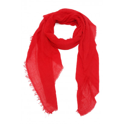 SCARF SOLID COLOR WITH FRINGES