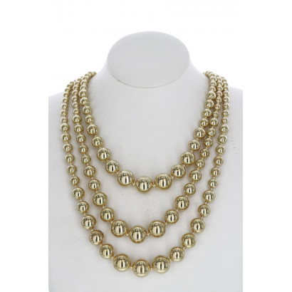 3 ROWS NECKLACE WITH METAL BALLS