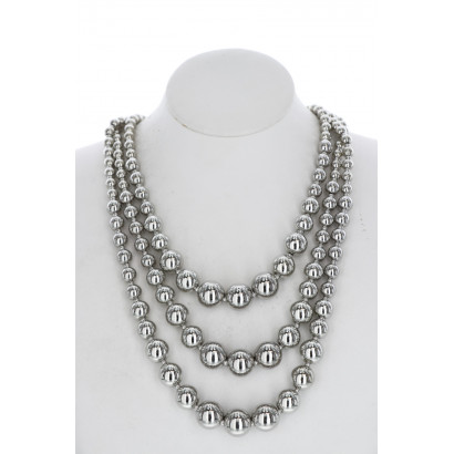 3 ROWS NECKLACE WITH METAL BALLS