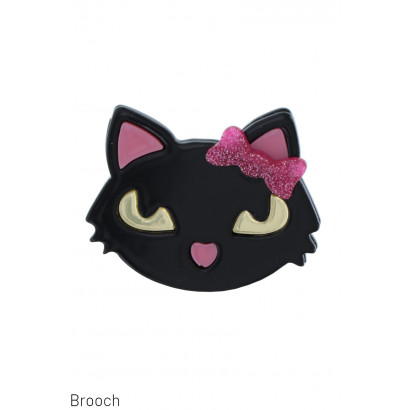 BROCHE AVEC CHAT ET PAILLETTES