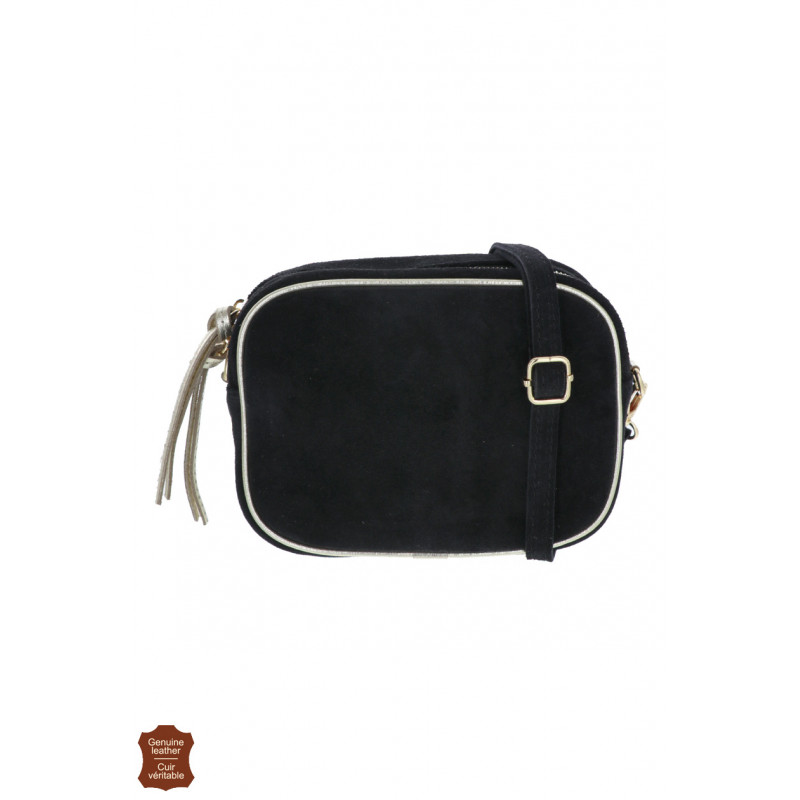 CHARLINE, SUEDE  HANDTAS, GLANZEND NAAIEN