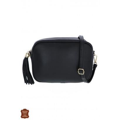 ANNE, LEATHER SADDLE BAG WITH LEATHER TASSEL