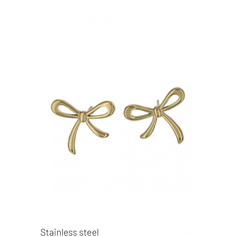 STEEL EARRING BOW TIE SHAPE