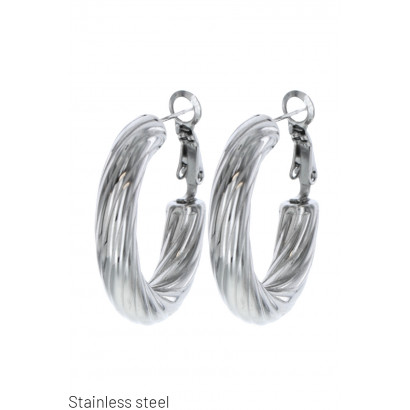 STEEL HOOP EARRINGS TWISTED