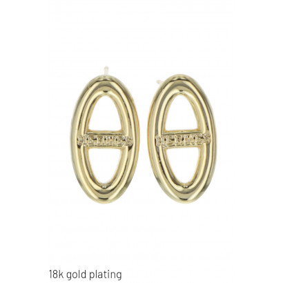 GOLD PLATING EARRINGS WITH OVAL SHAPE