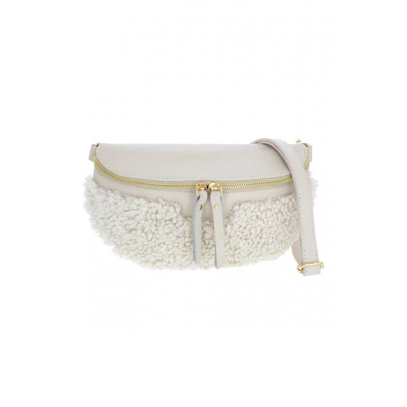 TATIANA, TEDDY SHOULDER BAG WITH DOUBLE ZIP