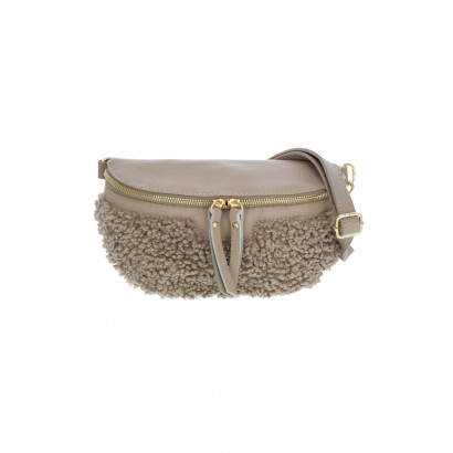 TATIANA, TEDDY SHOULDER BAG WITH DOUBLE ZIP