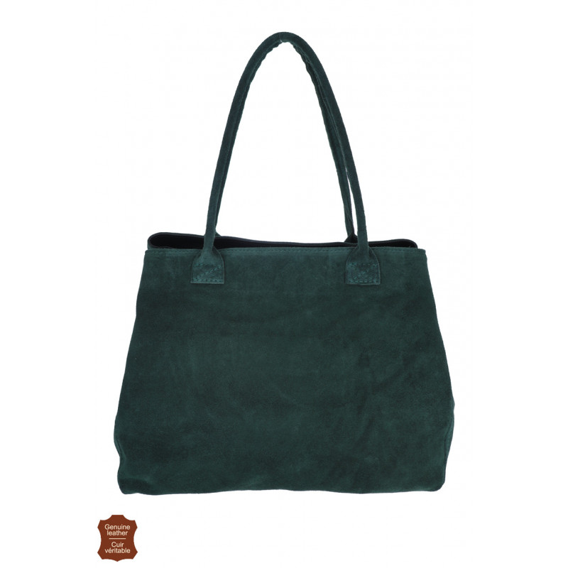 LISE, SAC SHOPPING DAIM DE COULEUR UNIE