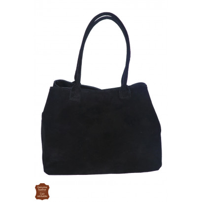 LISE, SAC SHOPPING DAIM DE COULEUR UNIE