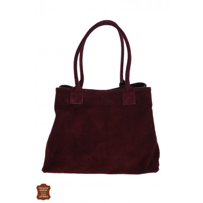 LISE, SAC SHOPPING DAIM DE COULEUR UNIE