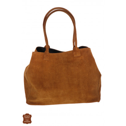 LISE, SAC SHOPPING DAIM DE COULEUR UNIE